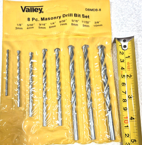 Masonry drill bits set 8pc - bits,